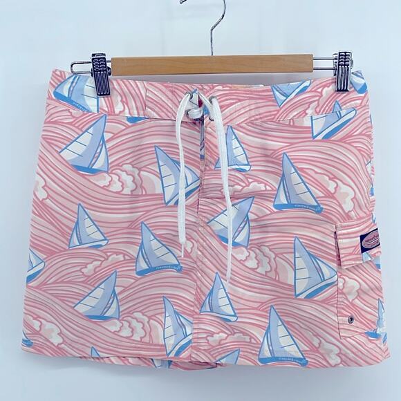 Vineyard Vines sailboat print board athletic cargo swim cover up mini skirt sz 0 - Picture 1 of 6